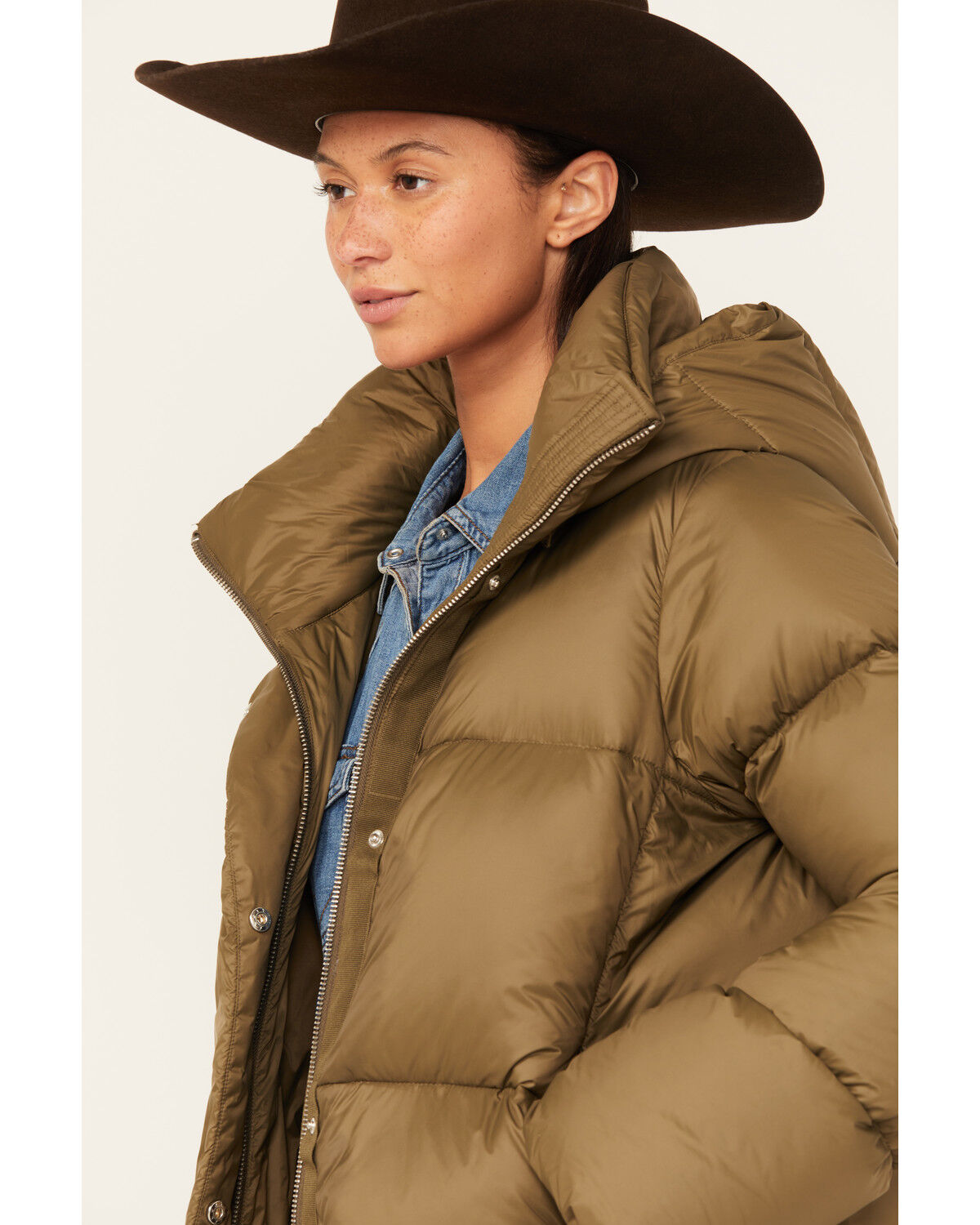 Image #2 - Roper Women's Lightweight Parachute Puffer Jacket, Green, hi-res