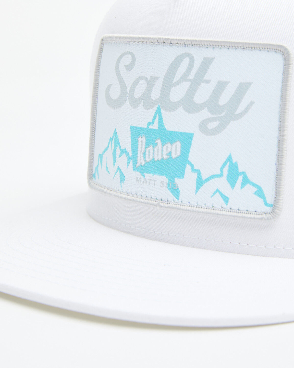 Image #2 - Salty Rodeo Men's Ice OG Logo Patch Trucker Cap, White, hi-res