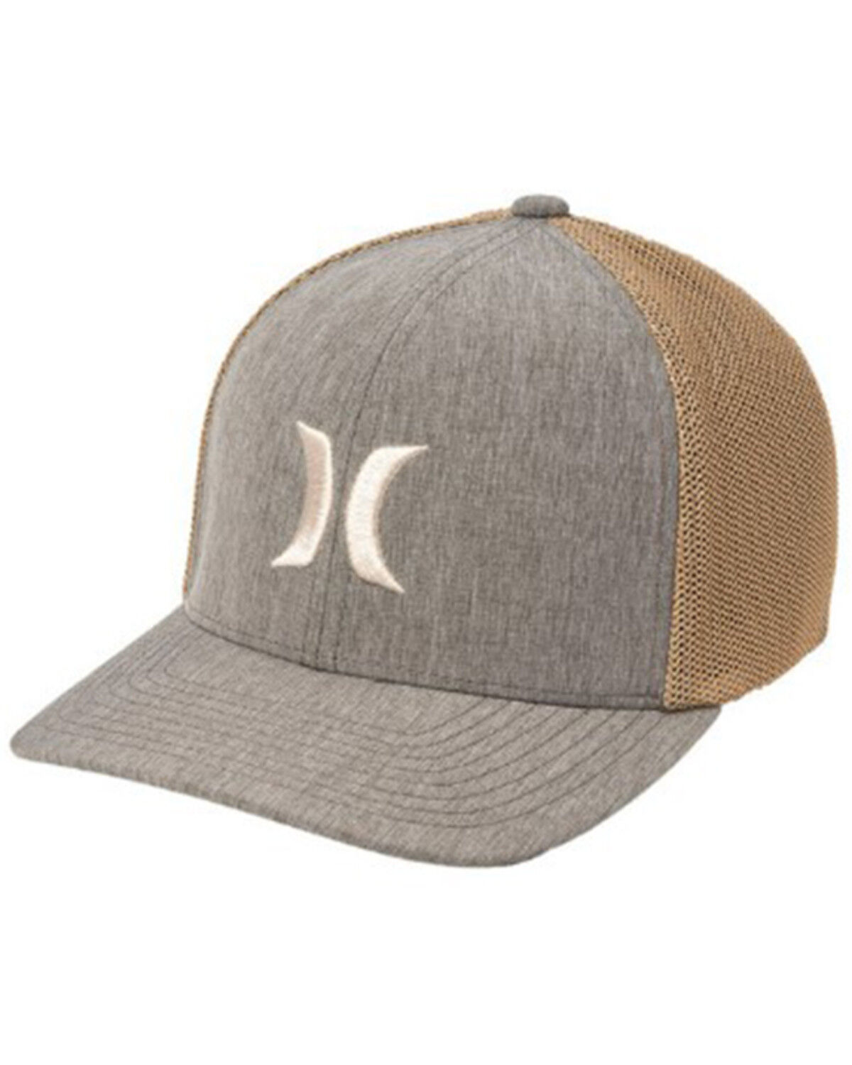 Image #1 - Hurley Men's Icon Textures Logo Flexfit® Ball Cap, Grey, hi-res
