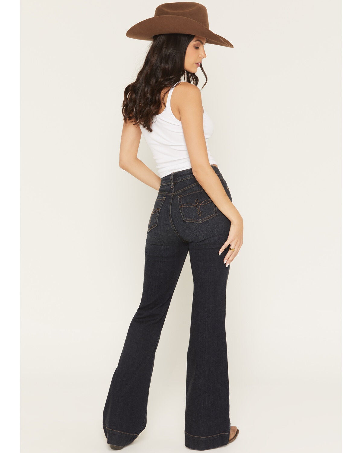 Image #3 - Shyanne Women's Nova Dark Wash High Rise Joni Trouser Super Stretch Denim Jeans, Dark Wash, hi-res