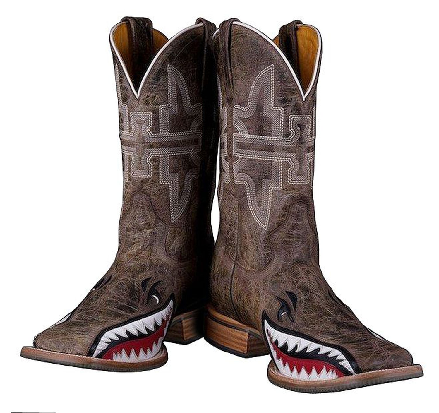Image #4 - Tin Haul Men's Gnarly Bite Western Boots - Broad Square Toe, Brn Bomber, hi-res
