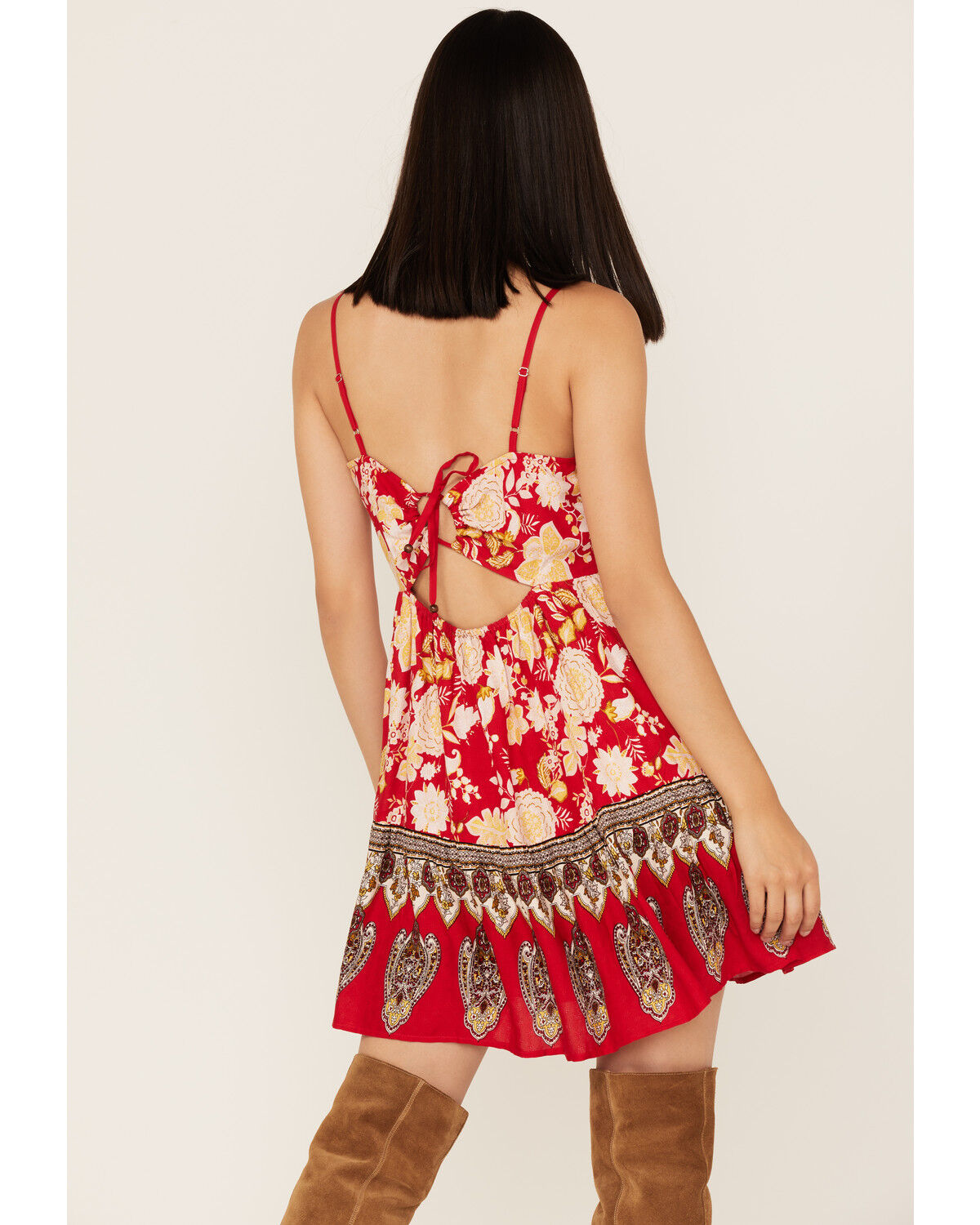 Image #4 - Band of the Free Women's Love Is All Around Floral Print Sleeveless Mini Dress, Red, hi-res