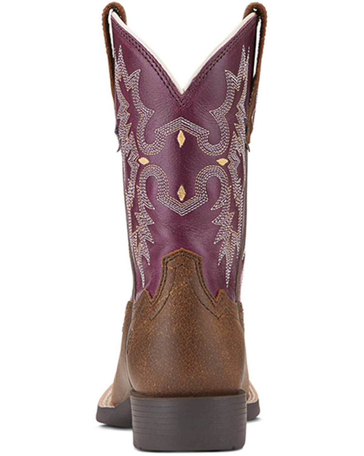 Image #3 - Ariat Girls' Tombstone Western Boots - Broad Square Toe, Brown, hi-res