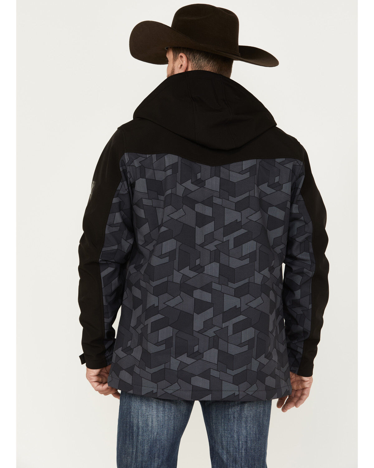 Image #4 - RANK 45® Men's Barrier Hooded Softshell Jacket, Charcoal, hi-res