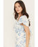 Image #2 - Shyanne Women's Floral Print Tie Front Mini Dress, White, hi-res