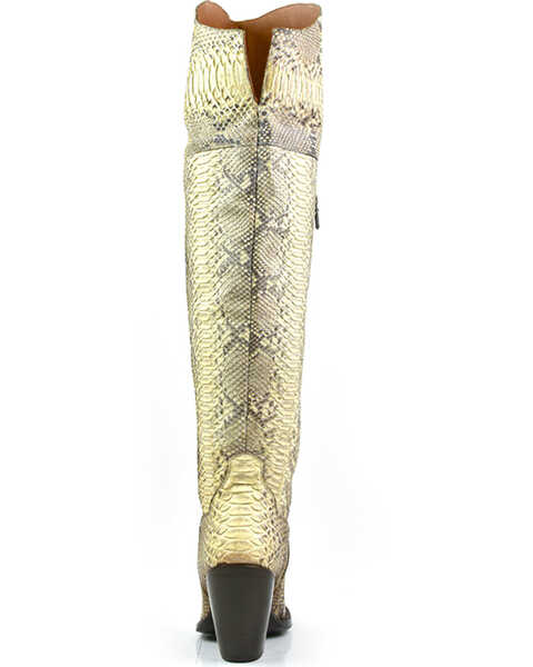 Image #5 - Dan Post Women's Natural Python Exotic Tall Western Boot - Snip Toe , , hi-res