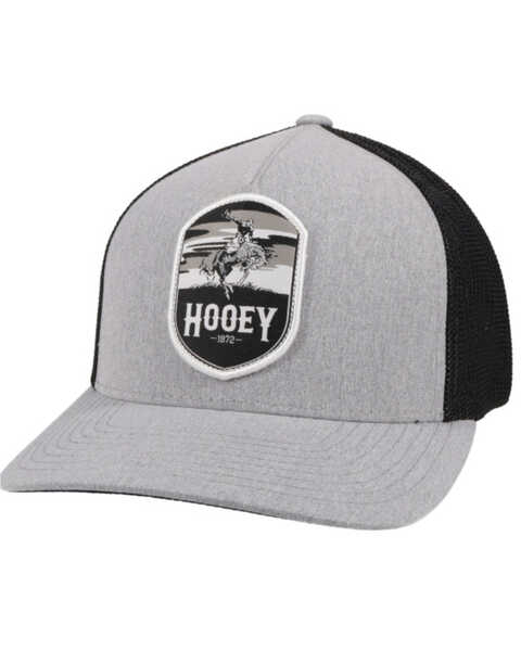 Image #1 - HOOey Boys' Grey Cheyenne Patch Flex Fit Mesh Ball Cap , Grey, hi-res