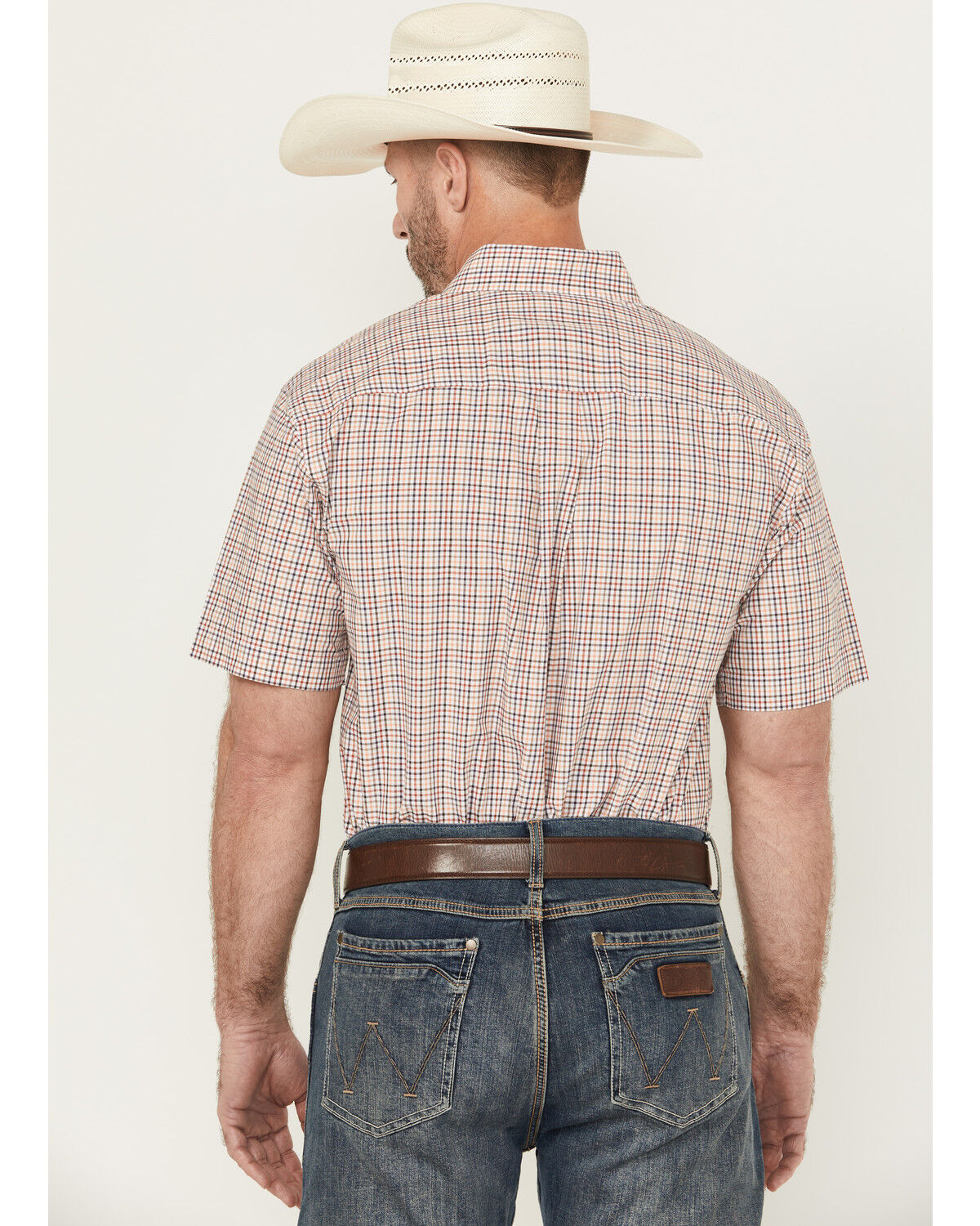 Image #4 - Cinch Men's Plaid Print Short Sleeve Button-Down Western Shirt, White, hi-res