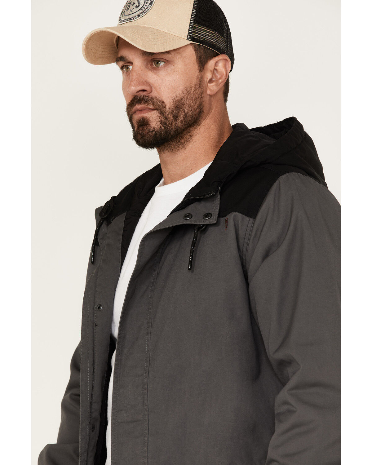 Image #2 - Brothers and Sons Men's Cruiser Waxed Canvas Hooded Jacket, Charcoal, hi-res