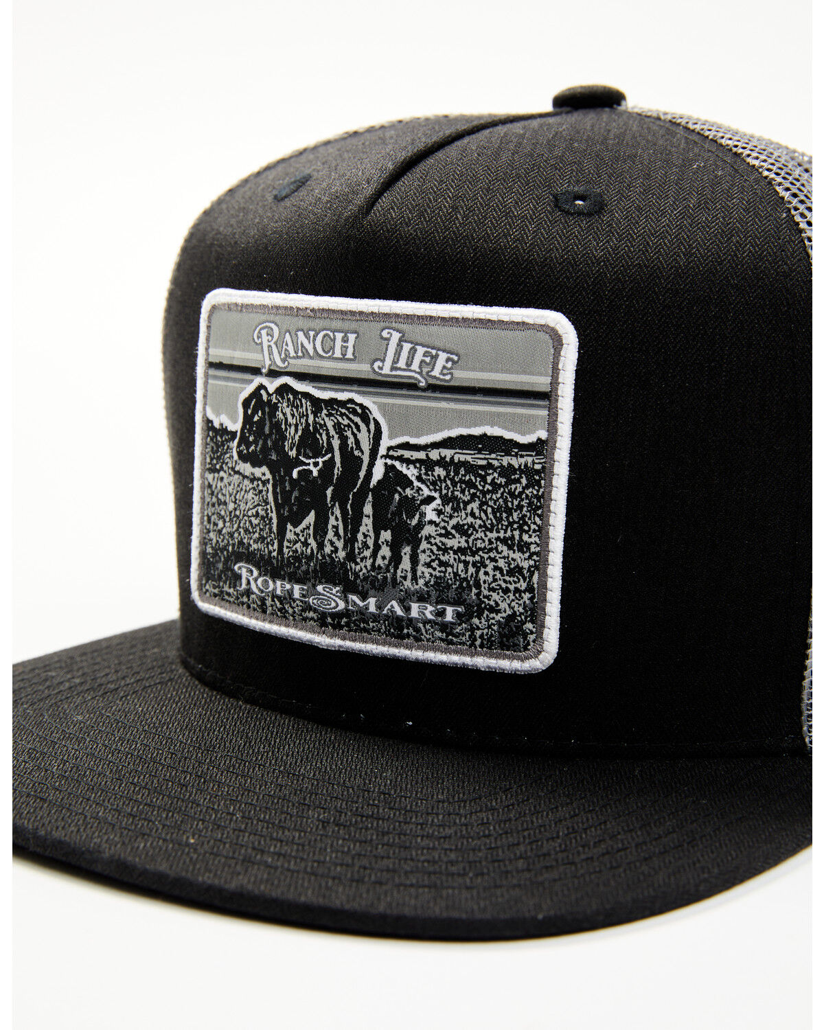 Image #2 - RopeSmart Men's Monochrome Ranch Life Trucker Cap, Black, hi-res