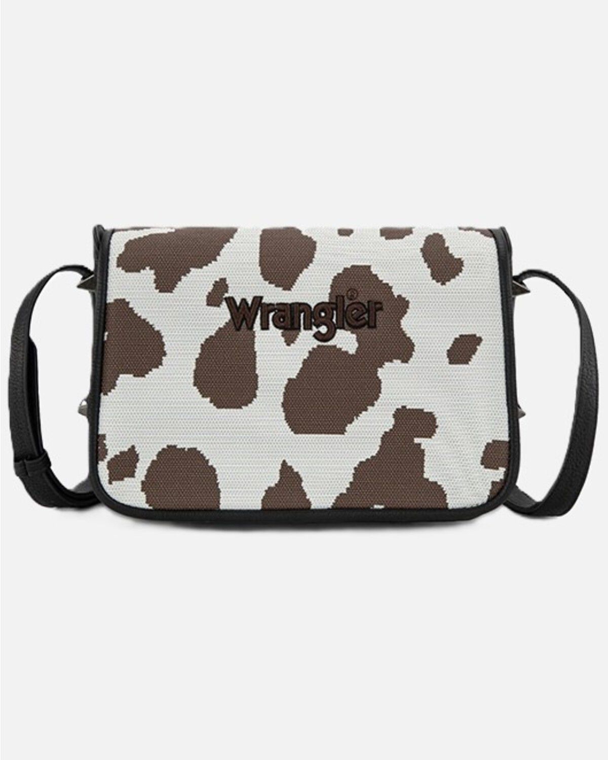 Image #1 - Wrangler Women's Cow Print Crossbody Bag, Black, hi-res