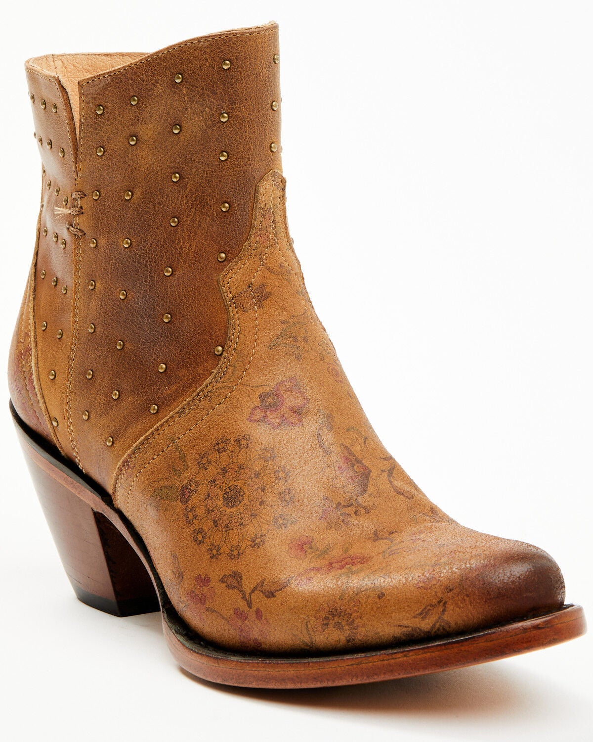 Lucchese Women's Harley Fashion Booties - Round Toe, Tan, hi-res