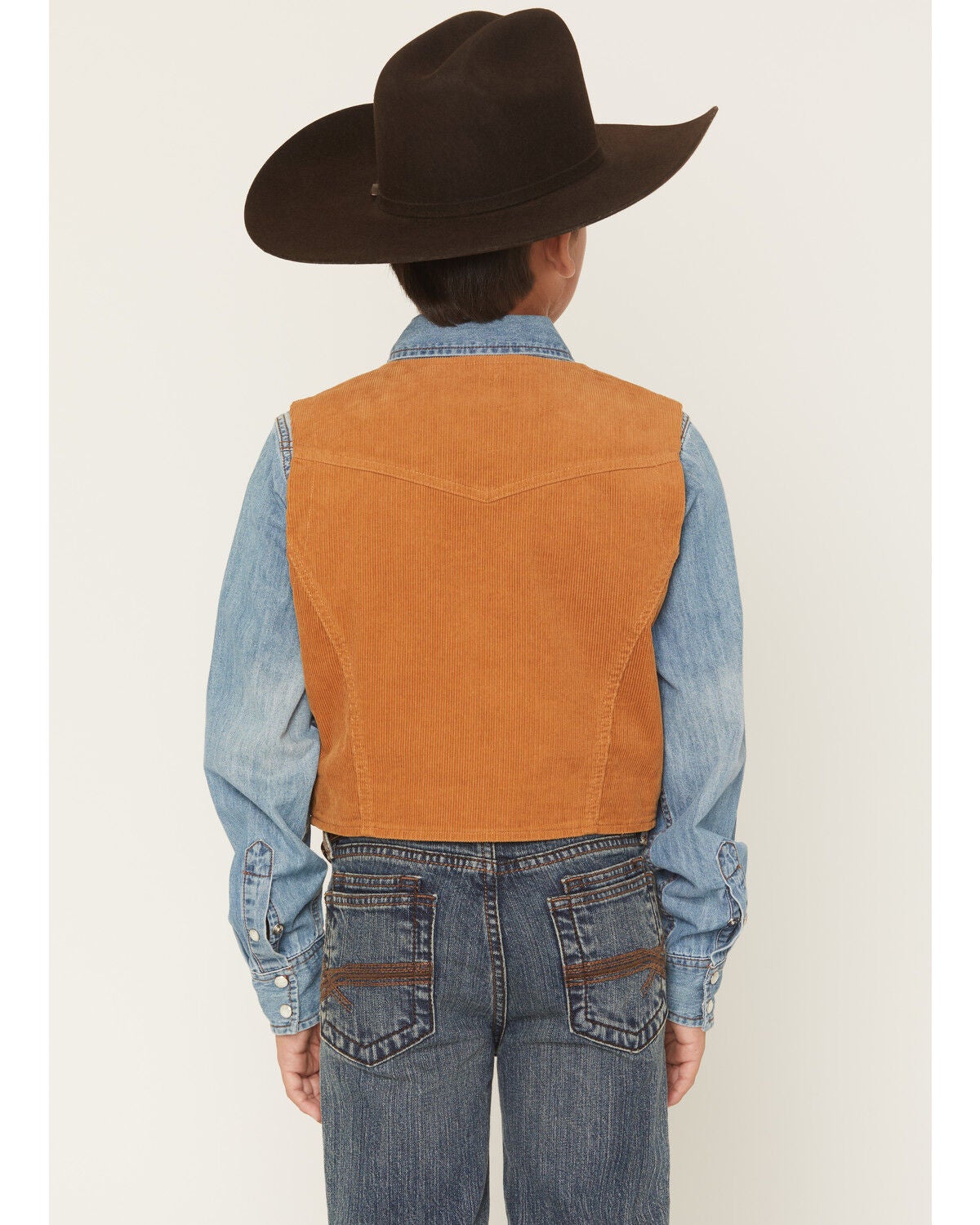 Image #4 - Cody James Boys' William Corduroy Western Vest, Tan, hi-res