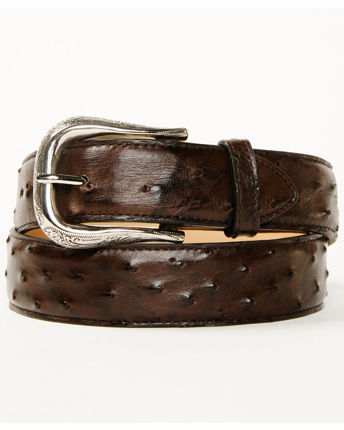 Cody James Black 1978&trade; Men's Exotic Full-Quill Ostrich Belt, Dark Brown, hi-res