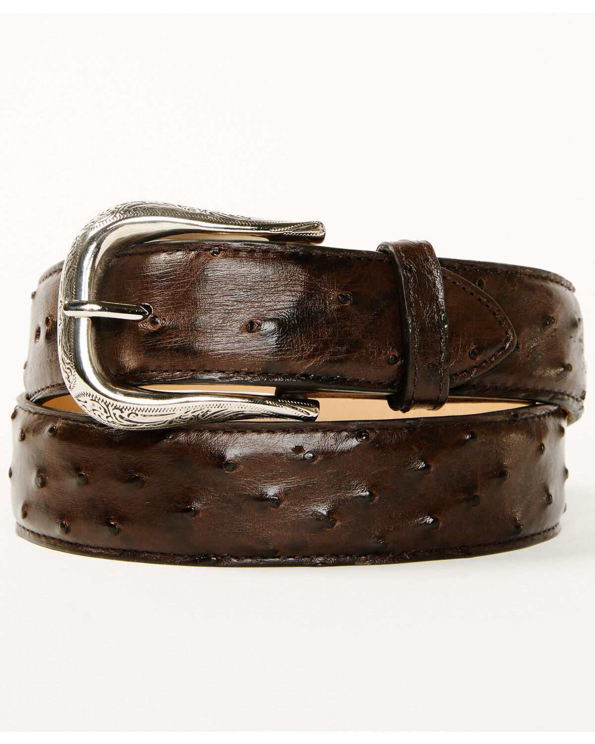 Image #1 - Cody James Black 1978® Men's Exotic Full-Quill Ostrich Belt, Dark Brown, hi-res