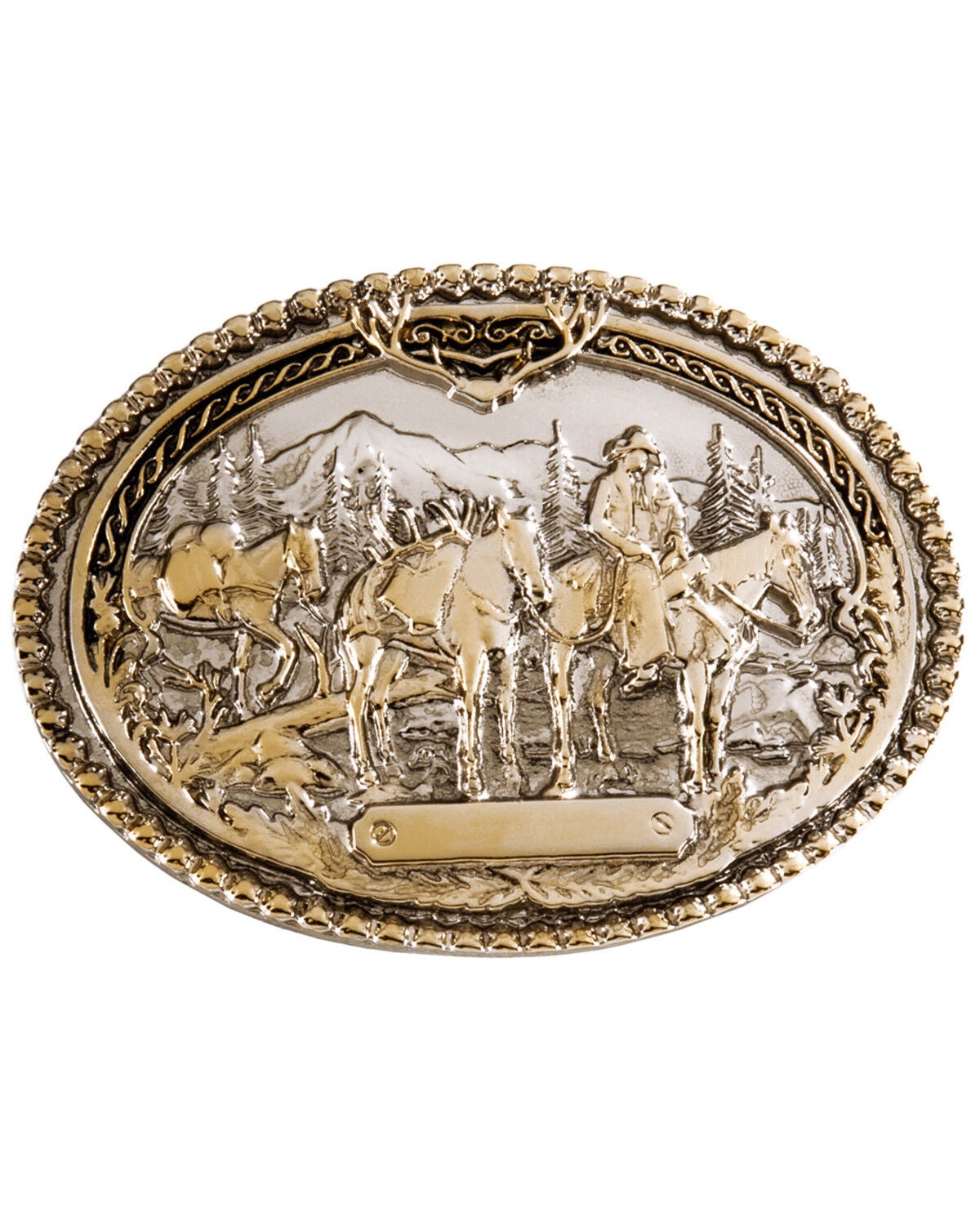 Montana Silversmiths Horse Pack & Rider Belt Buckle, Silver, hi-res