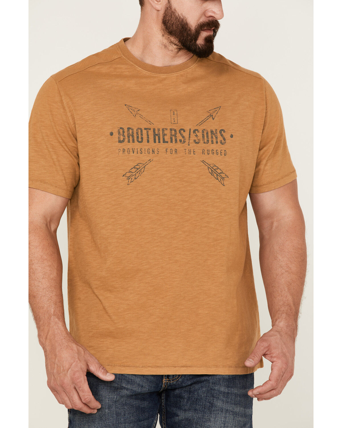 Image #3 - Brothers and Sons Men's Provisions Weathered Slub Graphic Short Sleeve T-Shirt, Sand, hi-res