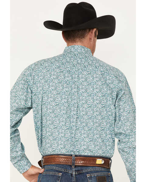 Image #4 - Cinch Men's Floral Print Long Sleeve Button-Down Western Shirt , White, hi-res