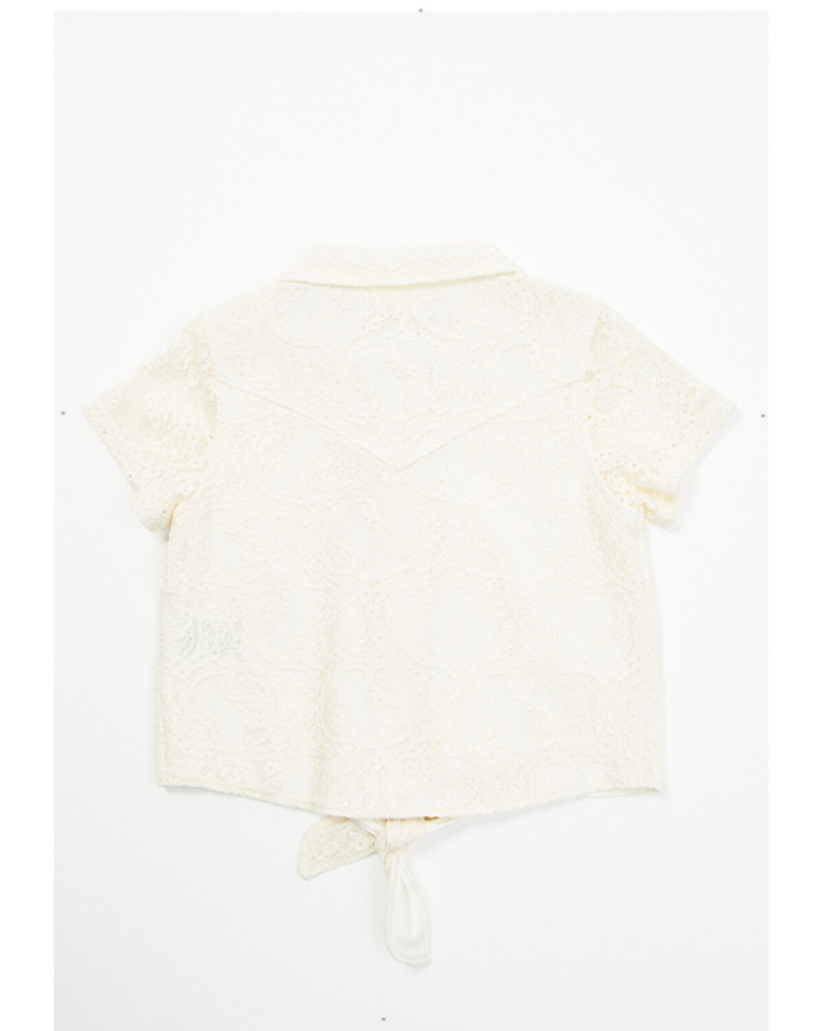 Image #3 - Shyanne Toddler Girls' Aspen Lace Button-Down Tie Front Top, Off White, hi-res