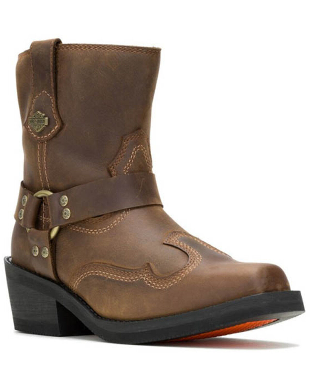 Image #1 - Harley Davidson Women's Korsen Booties - Square Toe, Brown, hi-res