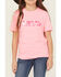Image #3 - Ariat Girls' Boot Barn Exclusive Cowhide Logo Short Sleeve Graphic Tee, Pink, hi-res