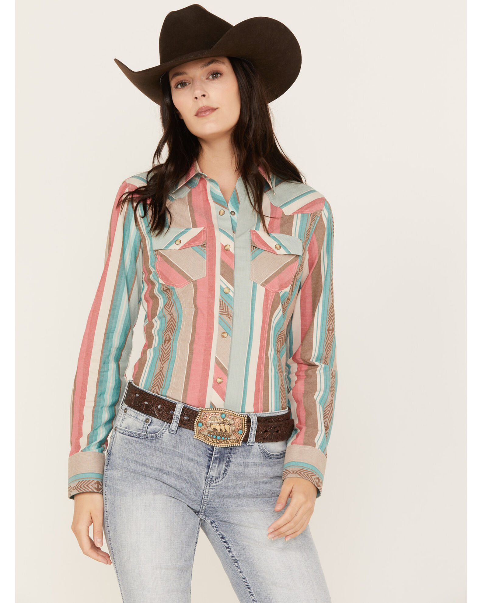 Western long 2025 top on jeans