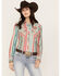 Image #1 - Rock & Roll Denim Women's Striped Long Sleeve Western Snap Shirt, Coral, hi-res