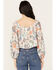 Image #4 - Flying Tomato Women's Floral Long Sleeve Peasant Top, Ivory, hi-res