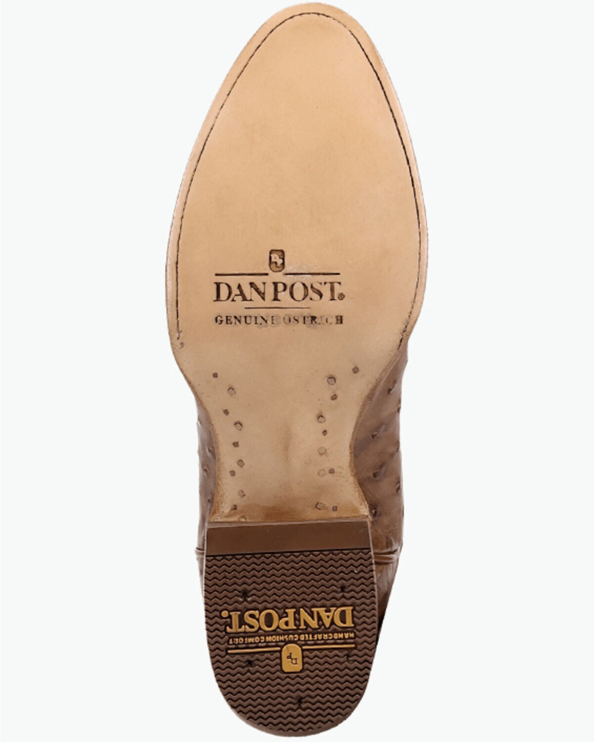 Image #7 - Dan Post Men's Gauge Exotic Ostrich Western Boots - Round Toe, Brown, hi-res