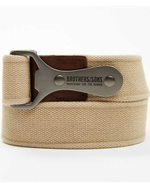 Brothers and Sons Men's Bottle Opener Canvas Belt , Silver, hi-res
