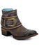 Corral Women's Floral Embossed Booties - Round Toe, Brown, hi-res