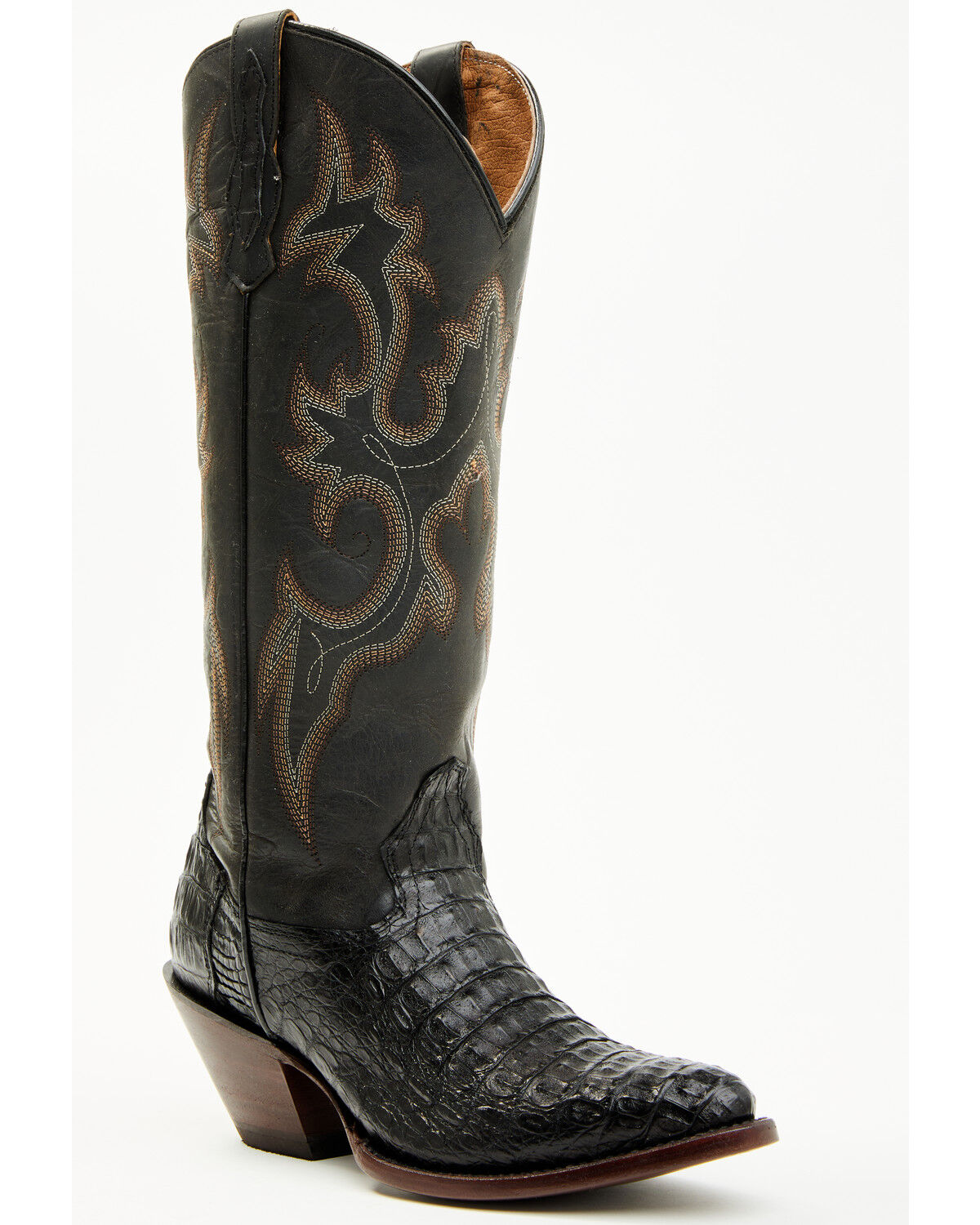 Image #1 - Shyanne Women's Layla Exotic Caiman Western Boots - Round Toe, Black, hi-res