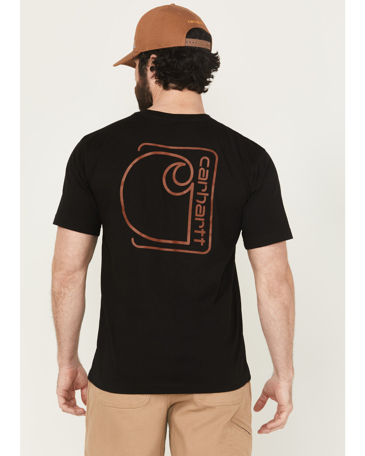 Image #1 - Carhartt Men's Relaxed Fit Lightweight Short Sleeve Pocket Graphic Work T-Shirt, Black, hi-res