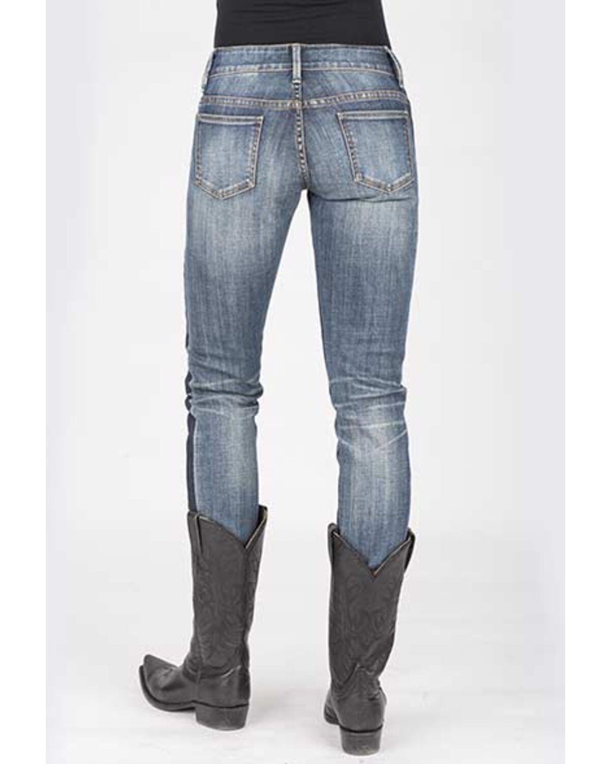 Image #2 - Stetson Women's 503 pixie Stix Fit Straight Leg Jeans, Blue, hi-res