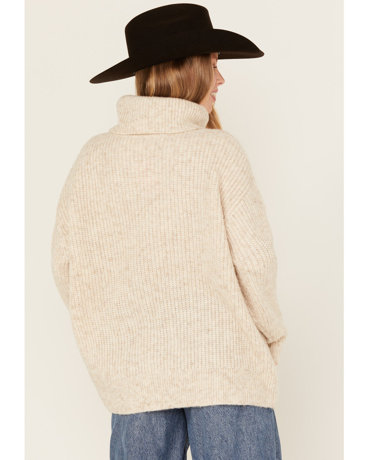 Image #5 - Cleo + Wolf Women's Oversized Turtleneck Sweater, Oatmeal, hi-res