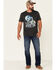 Image #2 - Flag & Anthem Men's Charcoal Burnout Howling Wolf Graphic Short Sleeve T-Shirt , Charcoal, hi-res