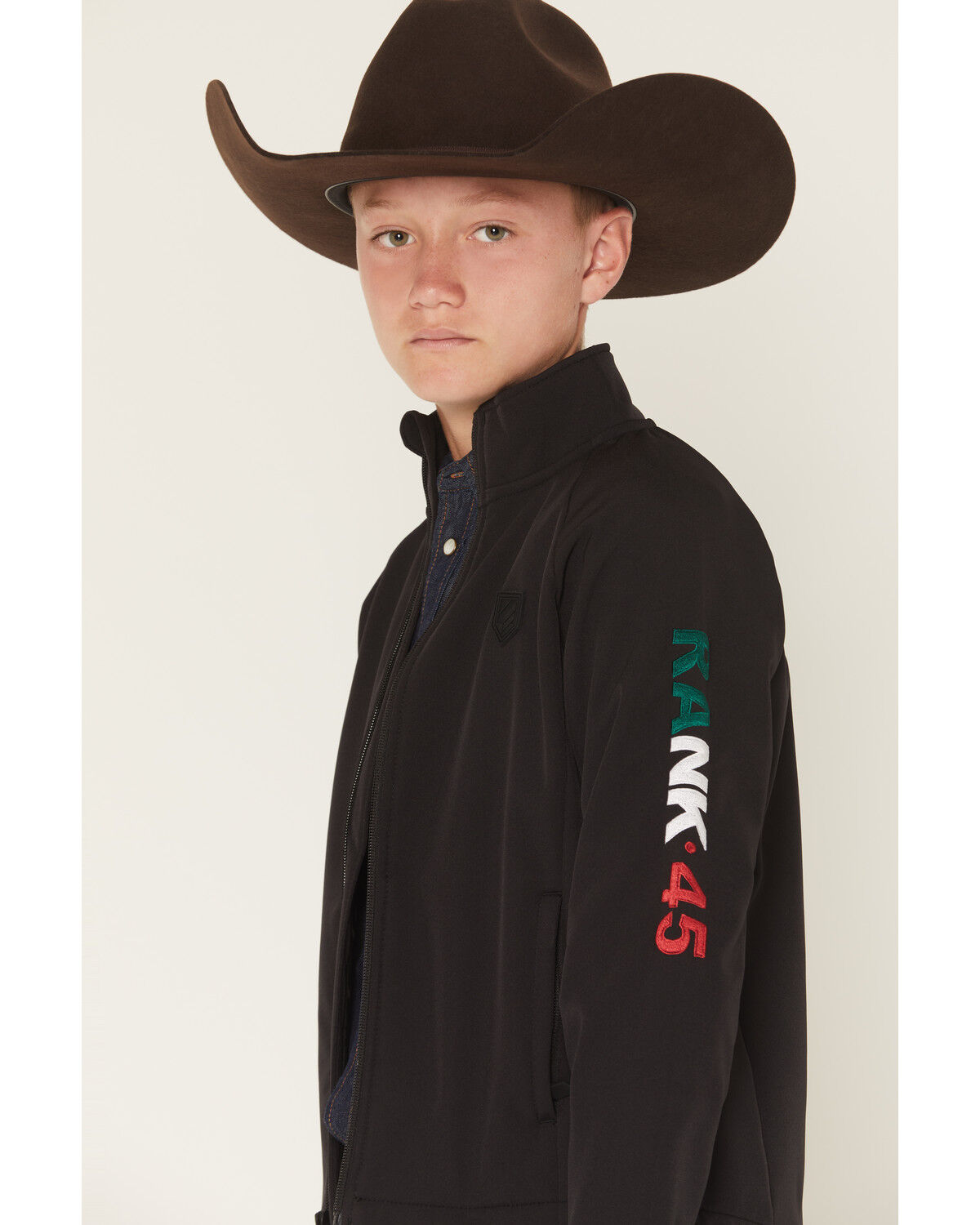Image #2 - RANK 45® Boys' Mexico Flag Seal Softshell Jacket, Black, hi-res