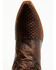 Image #6 - Dan Post Men's Embossed Star & Studded Basketweave Western Leather Boots - Snip Toe, Brown, hi-res