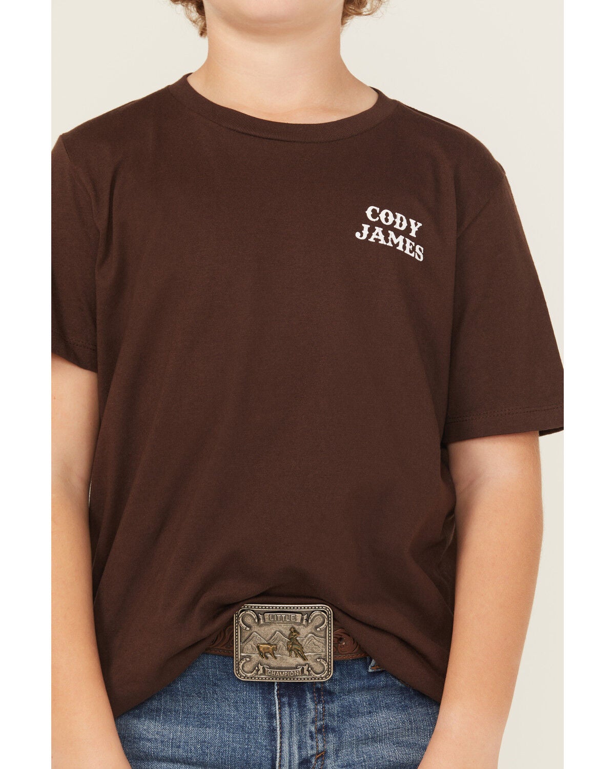 Image #3 - Cody James Boys' Southwestern Skull Short Sleeve Graphic T-Shirt, Dark Brown, hi-res