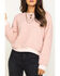 Eyeshadow Women's Fuzzy Sweatshirt , Pink, hi-res