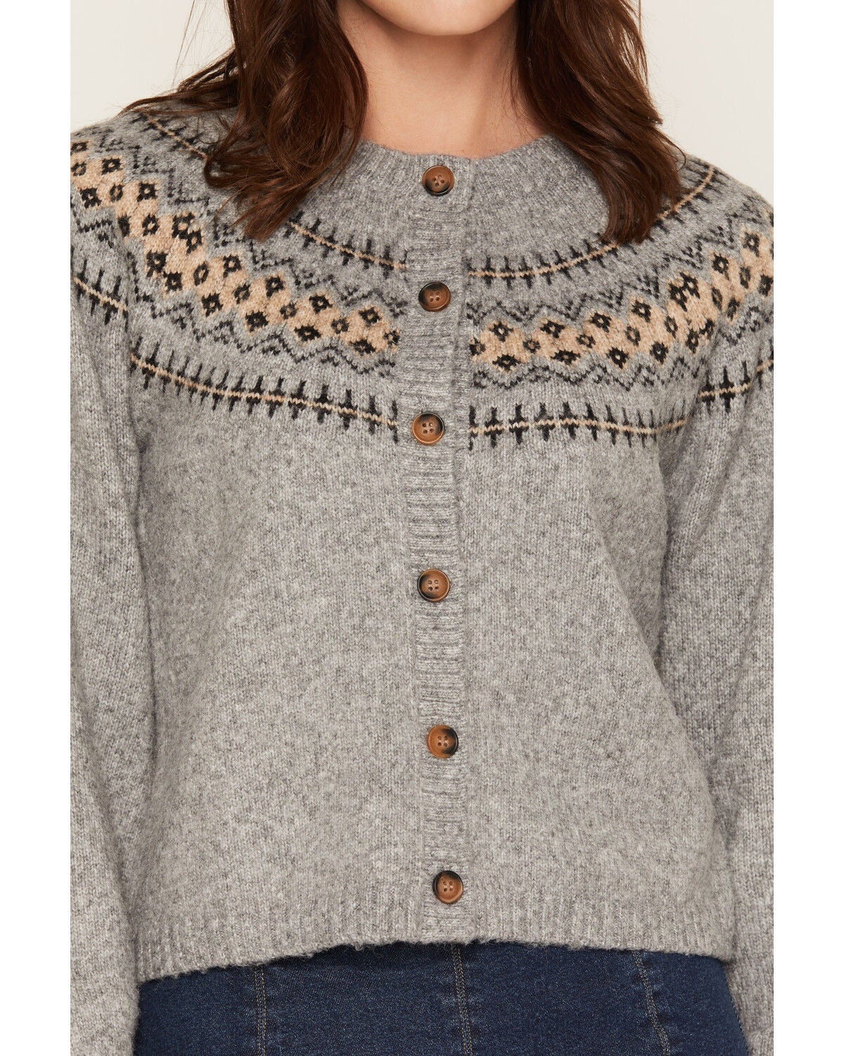 Image #3 - Saltwater Luxe Women's Southwestern Button-Down Cardigan, Grey, hi-res