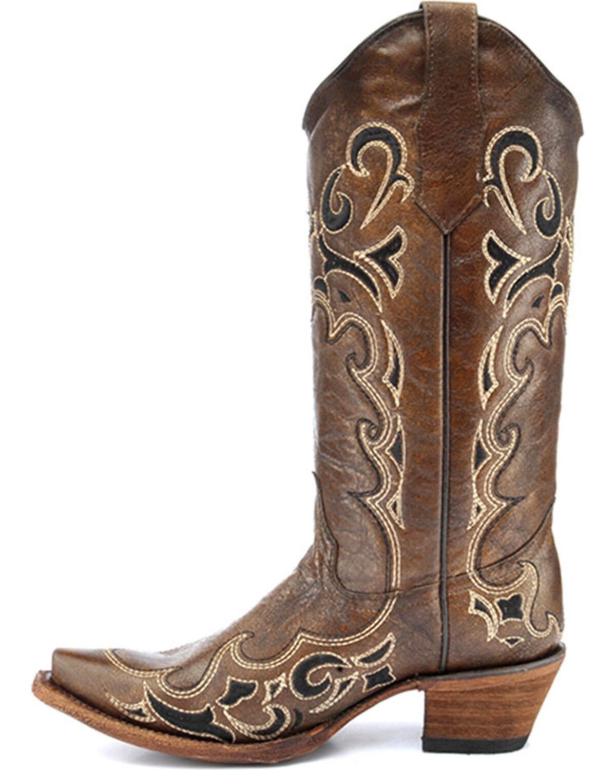 Image #2 - Circle G Women's Honey Side Embroidered Boots - Snip Toe, Honey, hi-res