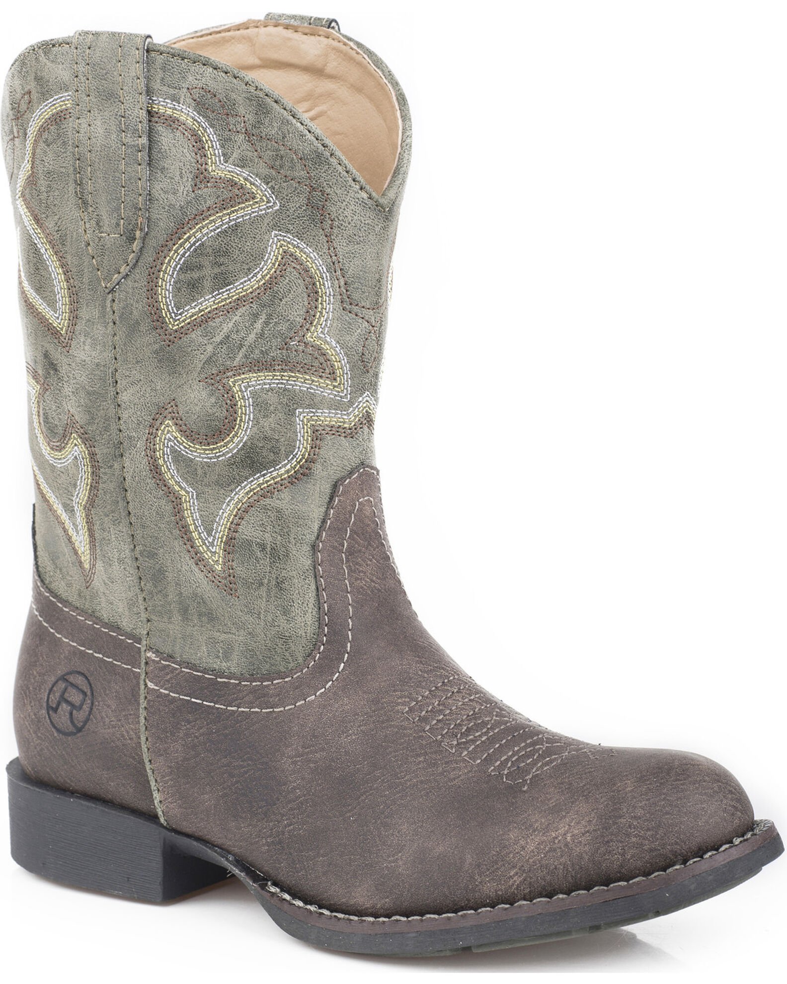Image #1 - Roper Boys' Classic Western Boots - Round Toe, Brown, hi-res