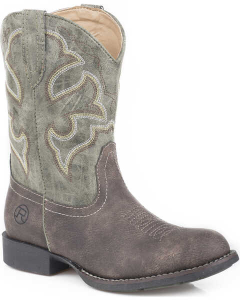 Roper Boys' Classic Western Cowboy Boots - Round Toe, Brown, hi-res