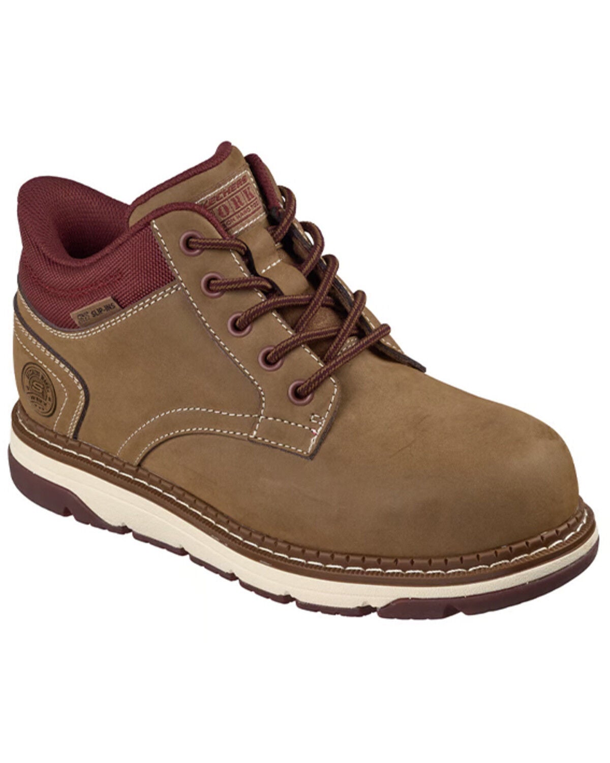 Image #1 - Skechers Women's Fallow Slip-Ins Work Boots - Nano Composite Toe, Brown, hi-res