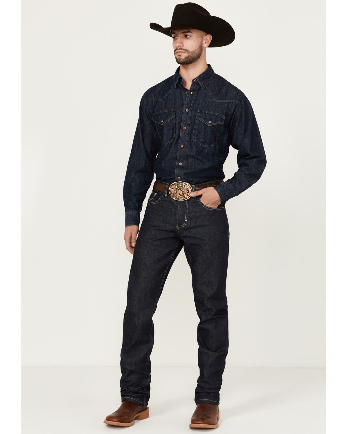 Kimes Ranch Men's Raw James Low Straight Bootcut Jeans, Blue, hi-res