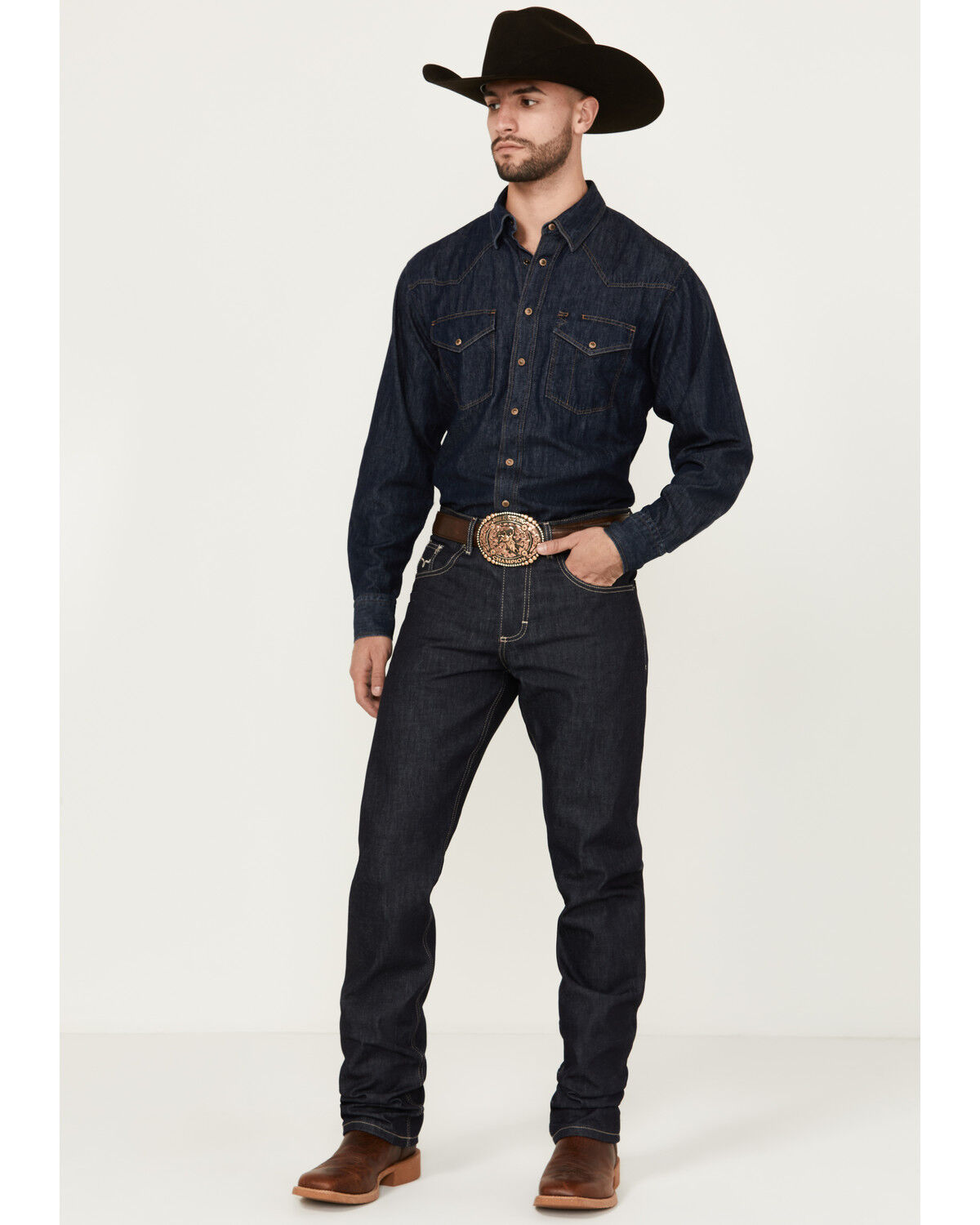 Image #1 - Kimes Ranch Men's Raw James Low Straight Bootcut Jeans, Blue, hi-res