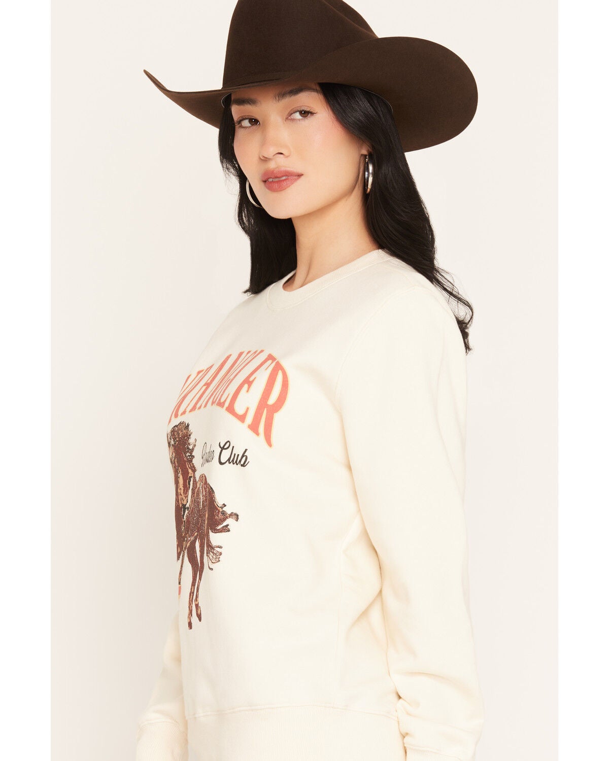Image #2 - Wrangler Retro Women's Horse Graphic Crewneck Sweatshirt, Cream, hi-res