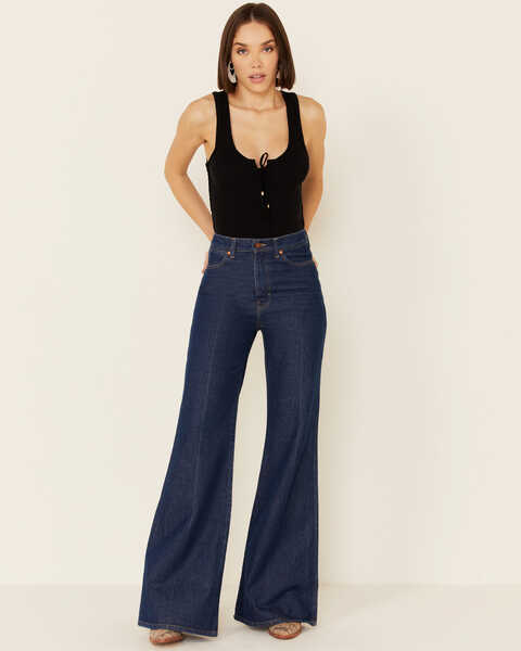 Image #1 - Wrangler Modern Women's Seamed Flare Jeans, Blue, hi-res