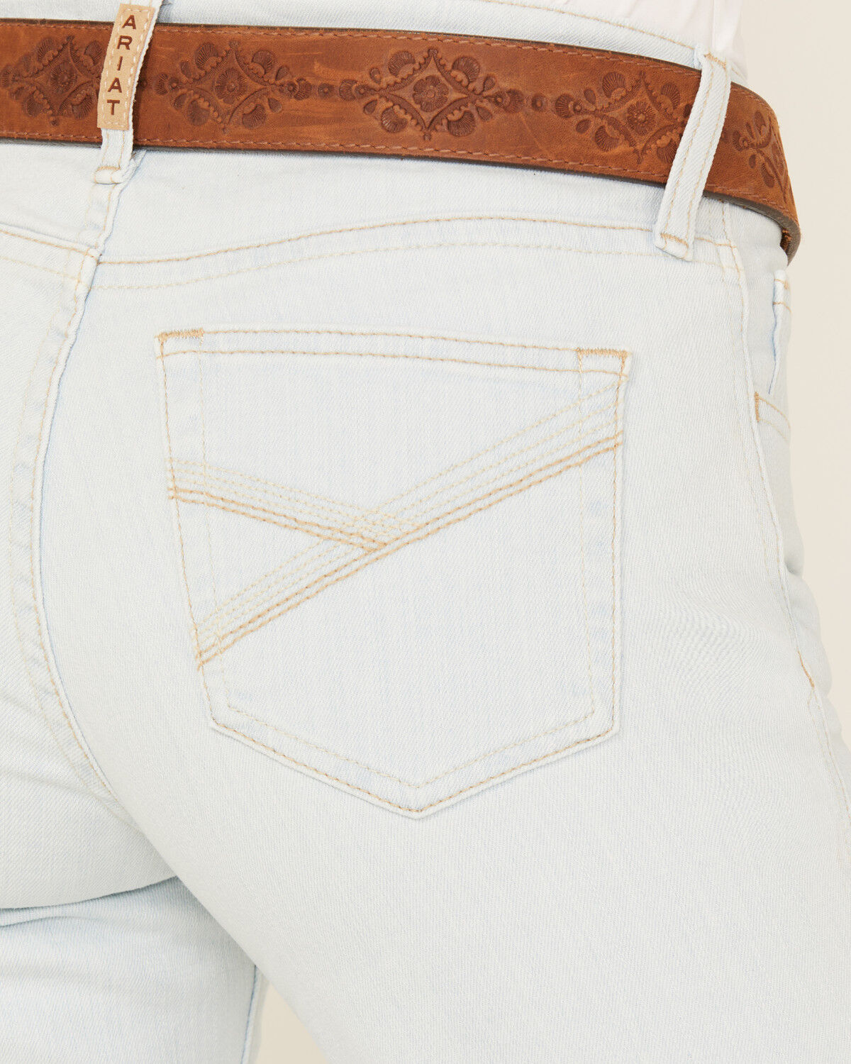 Image #2 - Ariat Women's Jordyn Light Wash Perfect Rise Trouser Stretch Denim Jeans, Light Wash, hi-res
